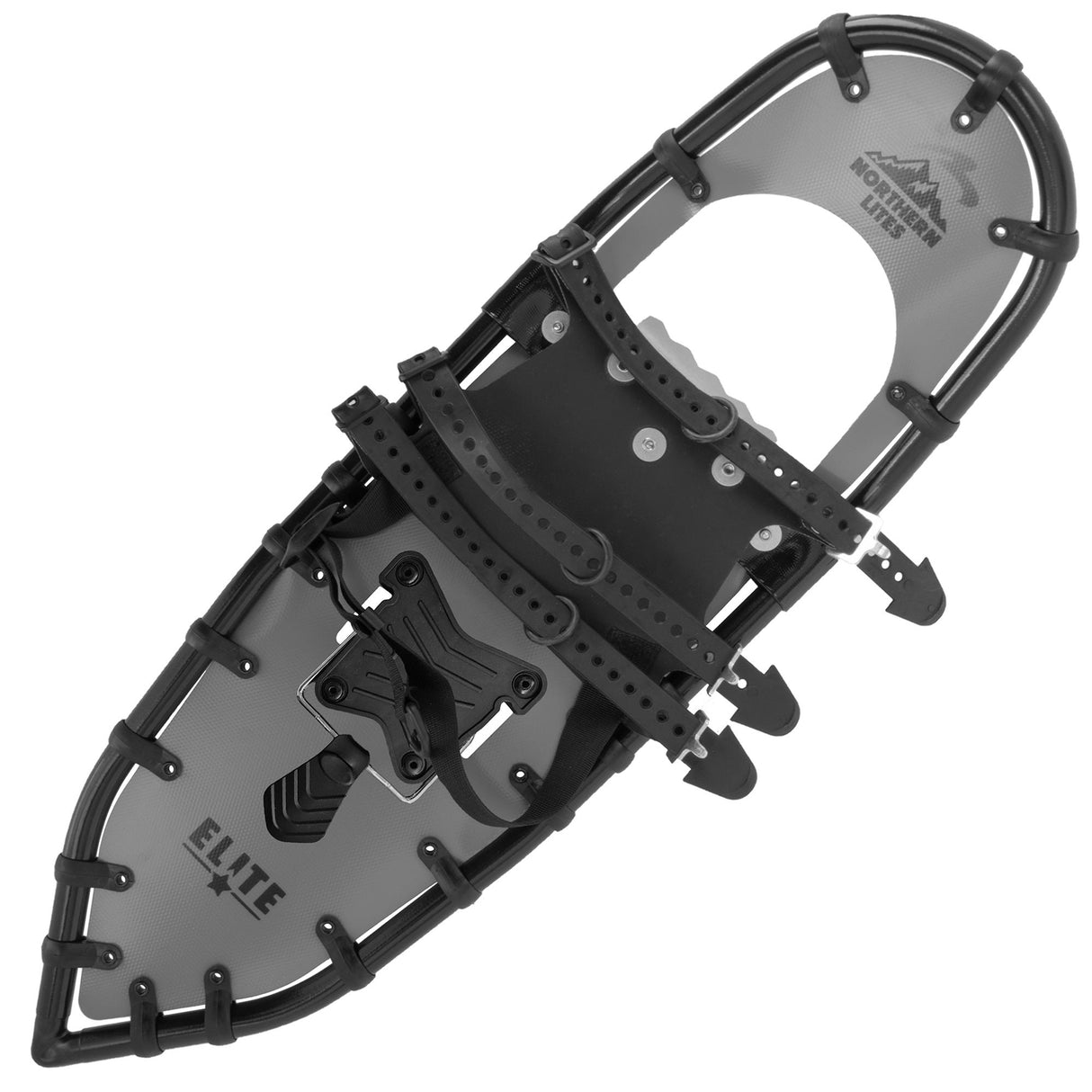 Backpacker 25β33 grey mountain edition snowshoes with heel lift and crampons