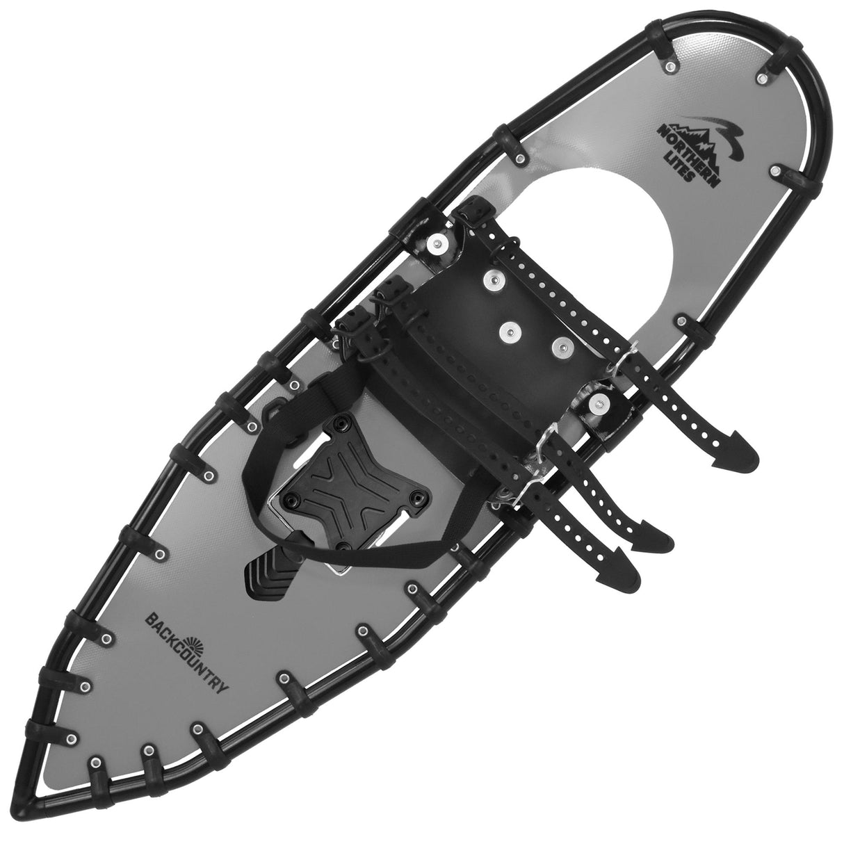 Backpacker 25β33 ultralight snowshoes in grey, isolated on white background