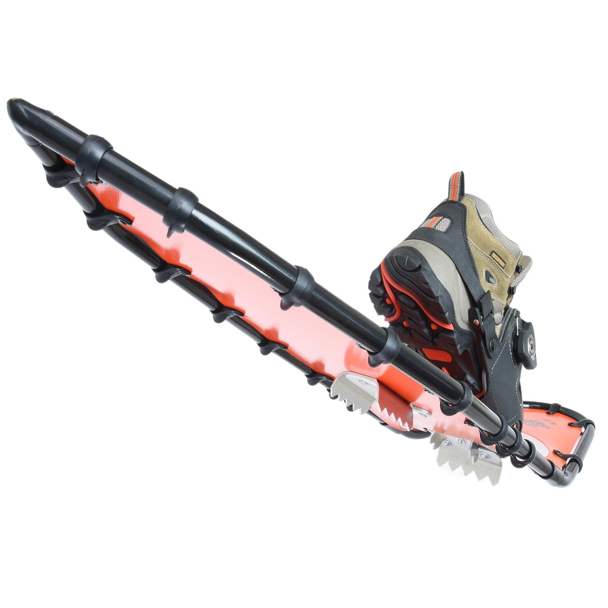 Bottom view of Men’s Elite 25 snowshoes showing traction and crampons