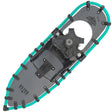 Women’s Elite 25 ultralight snowshoes in teal on white background