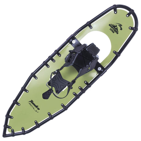 Tundra 33 green snowshoes with mountain traction and heel lift
