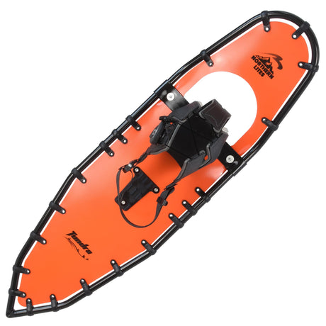 Tundra 33 orange ultralight snowshoes with spin bindings, product view