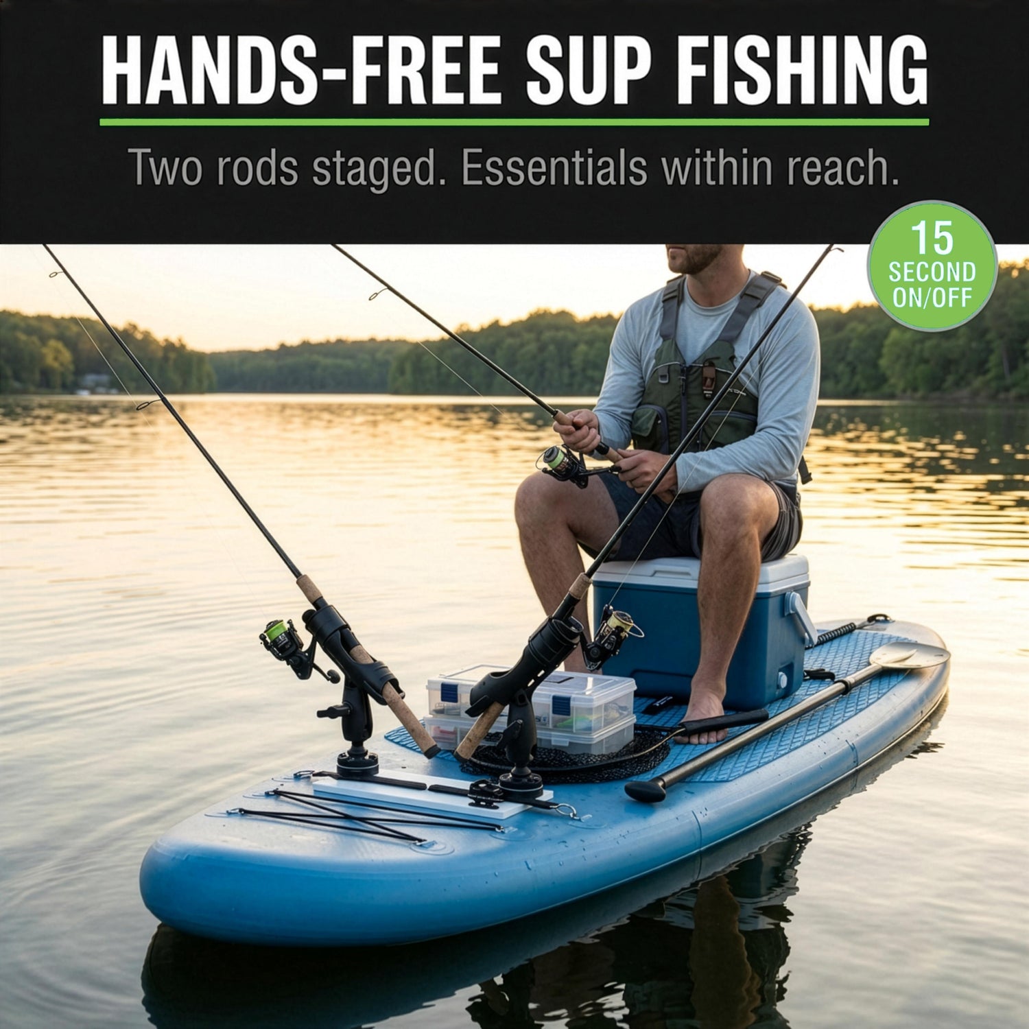 Paddle Board Fishing Rod Holder | SUP Angler Mounting Kit Northern Lites Outdoors Paddle Board Fishing Rod Holder | SUP Angler Mounting Kit Northern Lites Outdoors