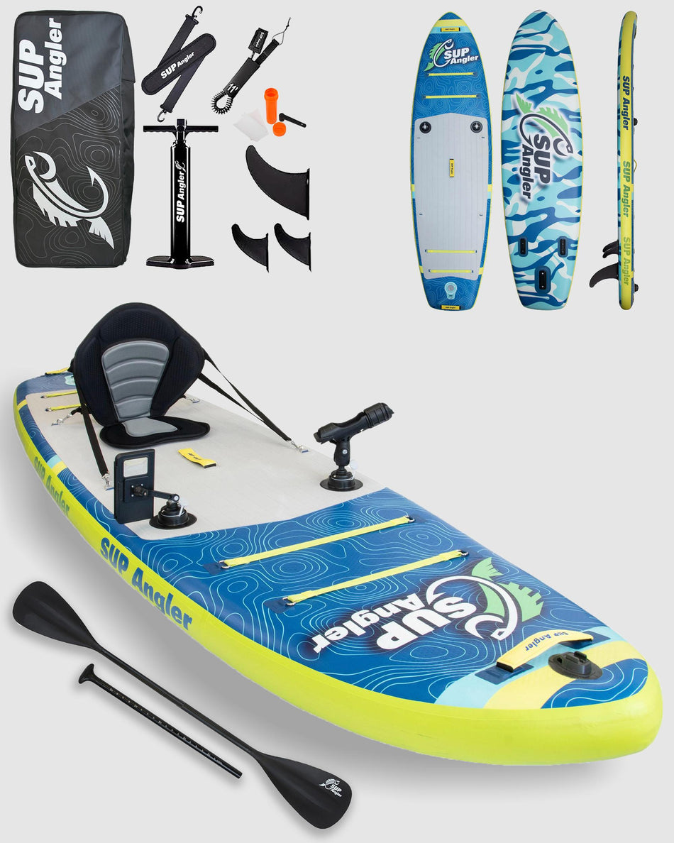 Angler I - 10'8" X 35" X-Wide Inflatable Fishing Paddle Board Package