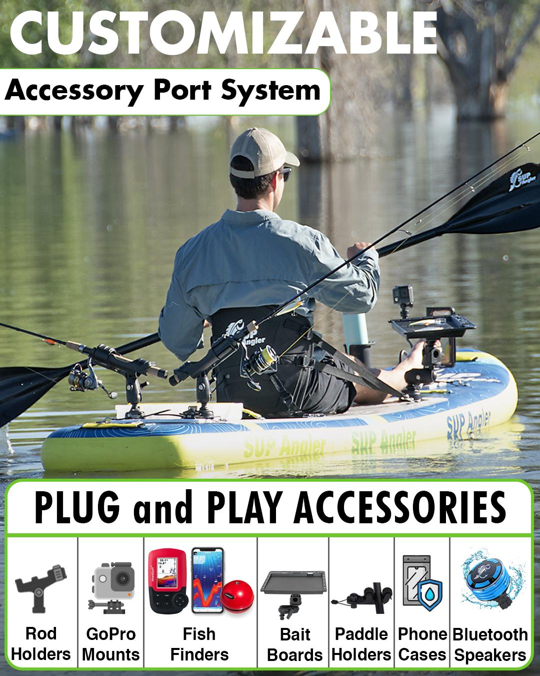 Inflatable Fishing Paddle Board Packages, X-Wide with Accessory Mounts Inflatable Fishing Paddle Board Packages, X-Wide with Accessory Mounts
