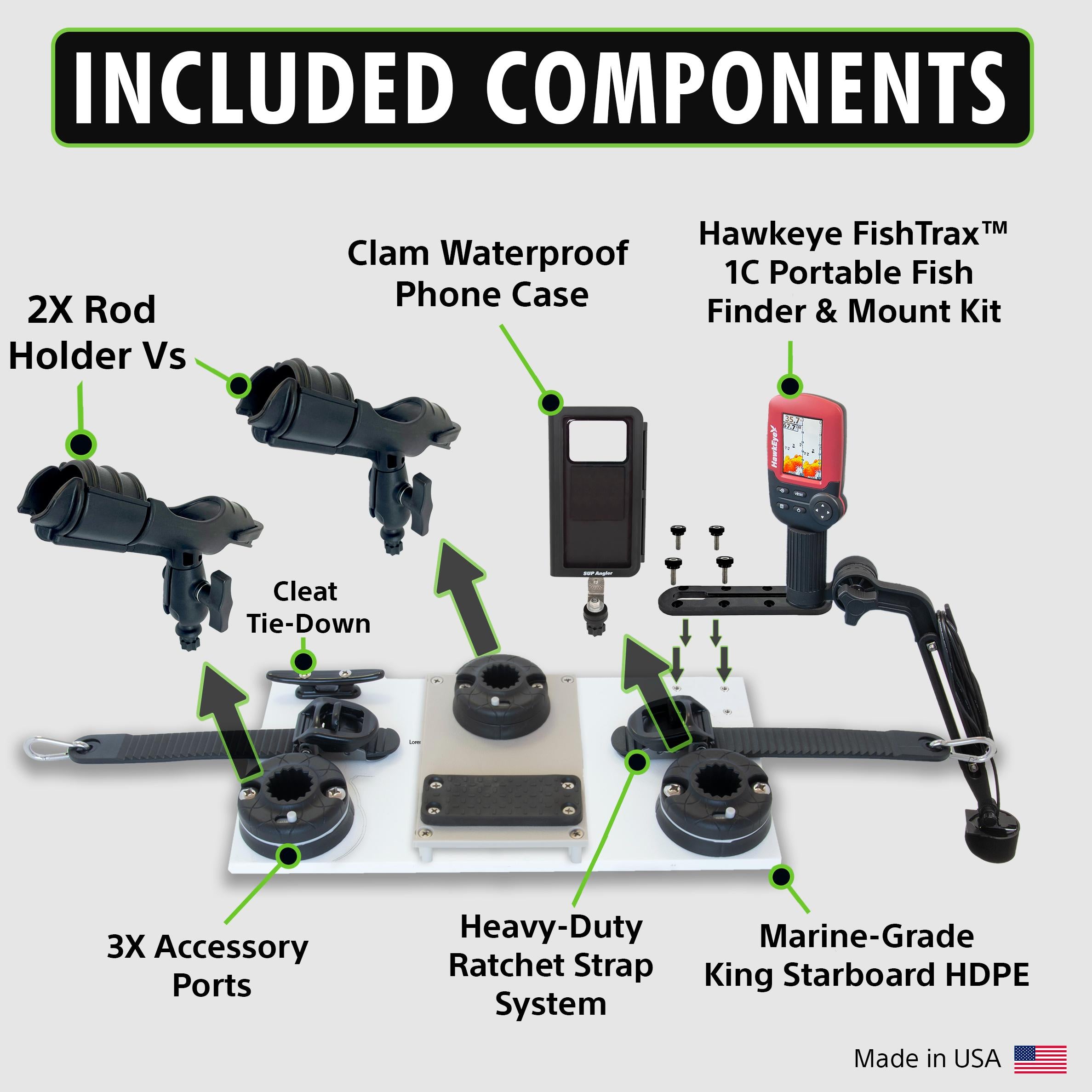 Elite Mounting Kit with Hawkeye 1C Fish Finder