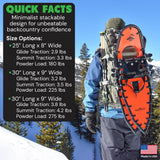Backpacker 25" - 33" Unisex Ultralight Snowshoes