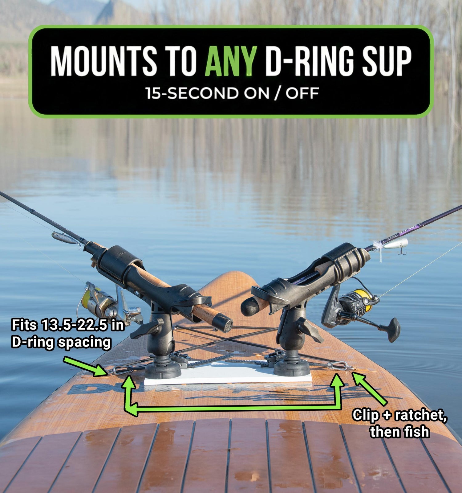 Paddle Board Fishing Rod Holder | SUP Angler Mounting Kit Northern Lites Outdoors Paddle Board Fishing Rod Holder | SUP Angler Mounting Kit Northern Lites Outdoors