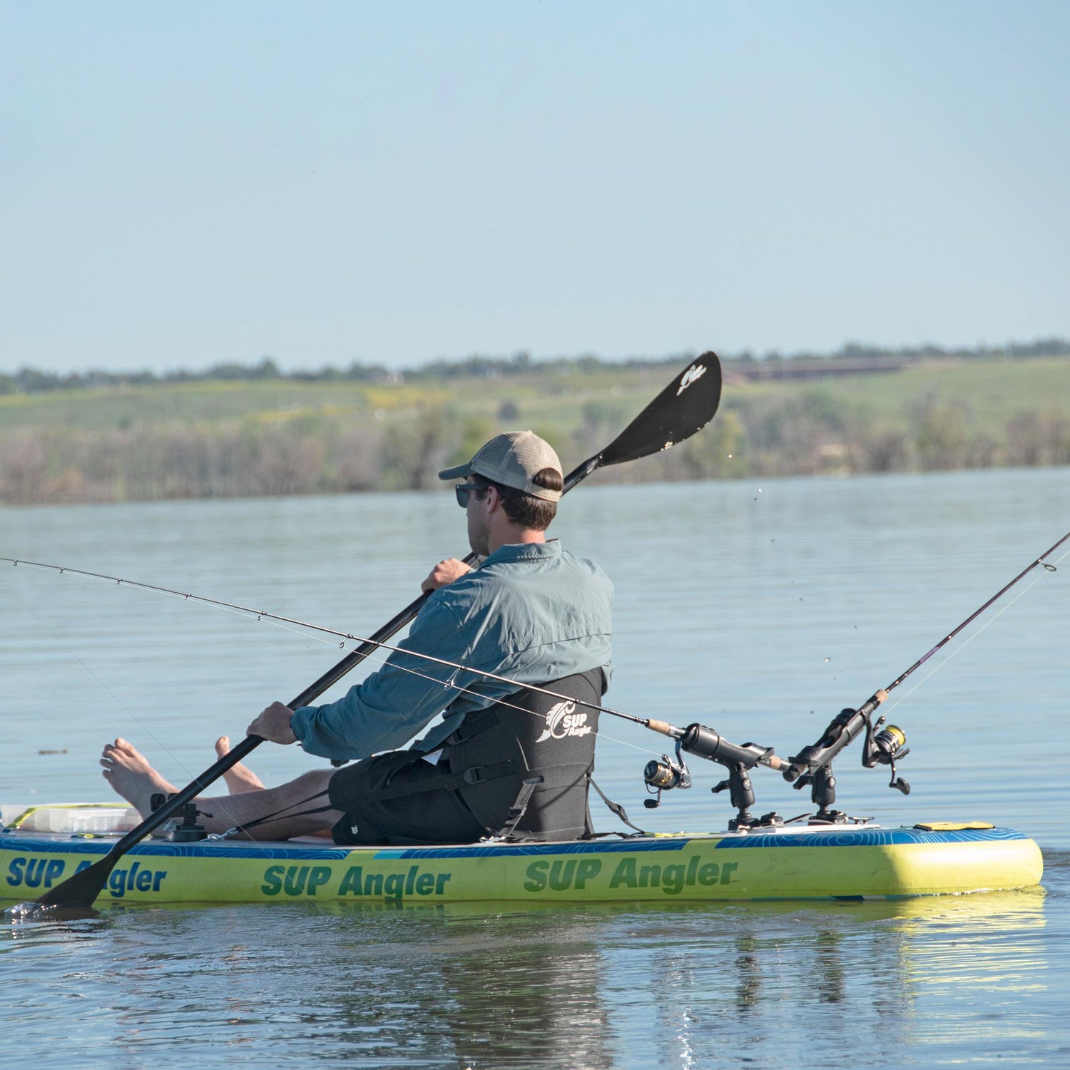 carry fishing pole on paddleboard SUP Angler Lite Universal Paddle Board Fishing Rod Holder Mount
