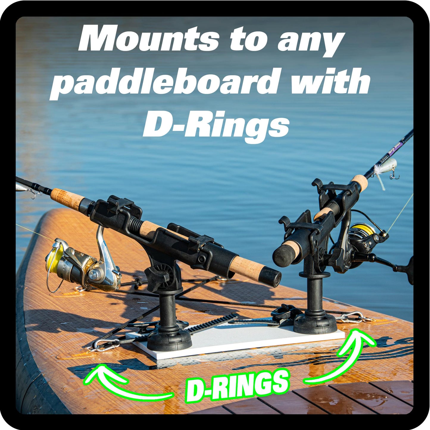 Lite Universal Paddleboard Fishing Rod Holder Mounting Kit (2 Rod