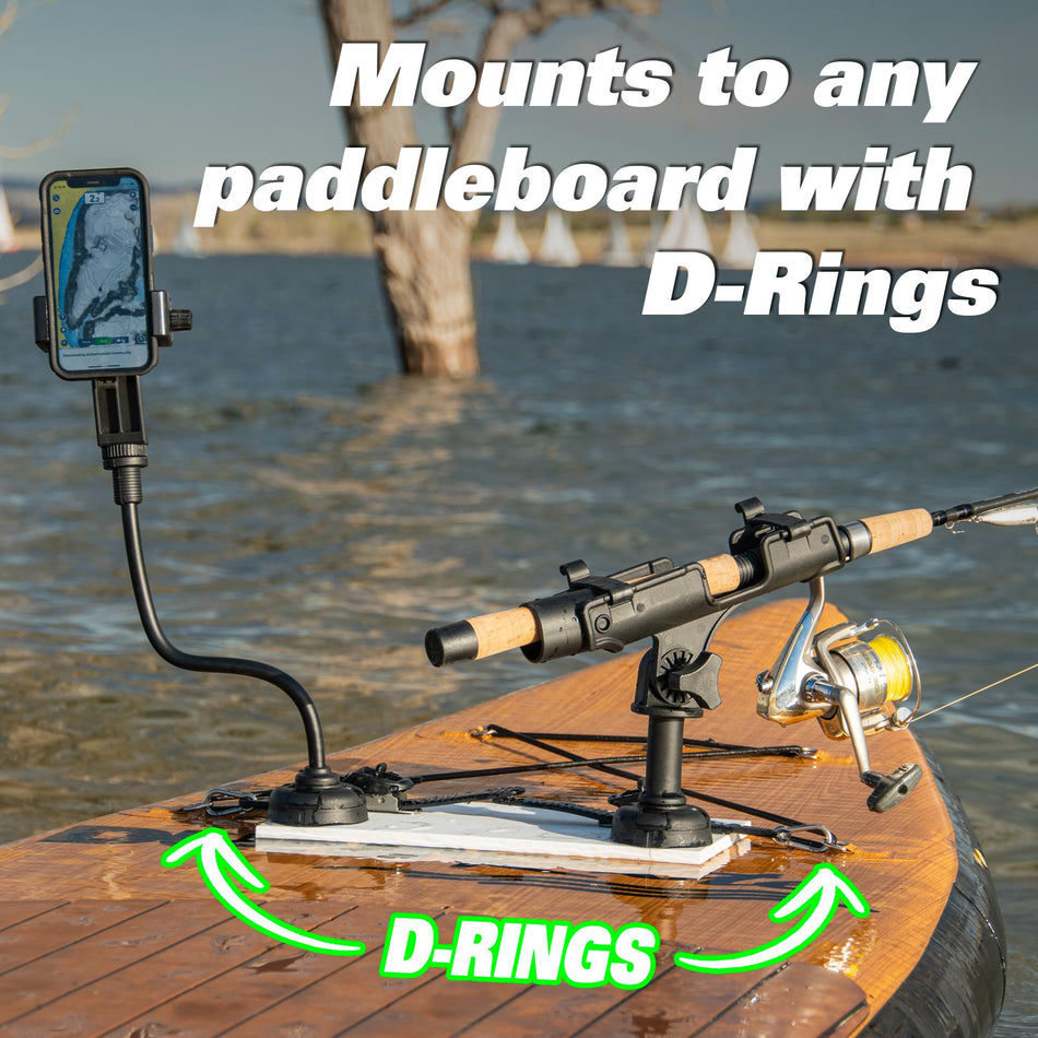 Lite Universal Paddleboard Mounting Kit (1 Rod Holder Lite / 1 Phone Holder Lite)