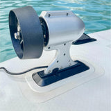 Electric Paddle Board motor on bottom of paddle board