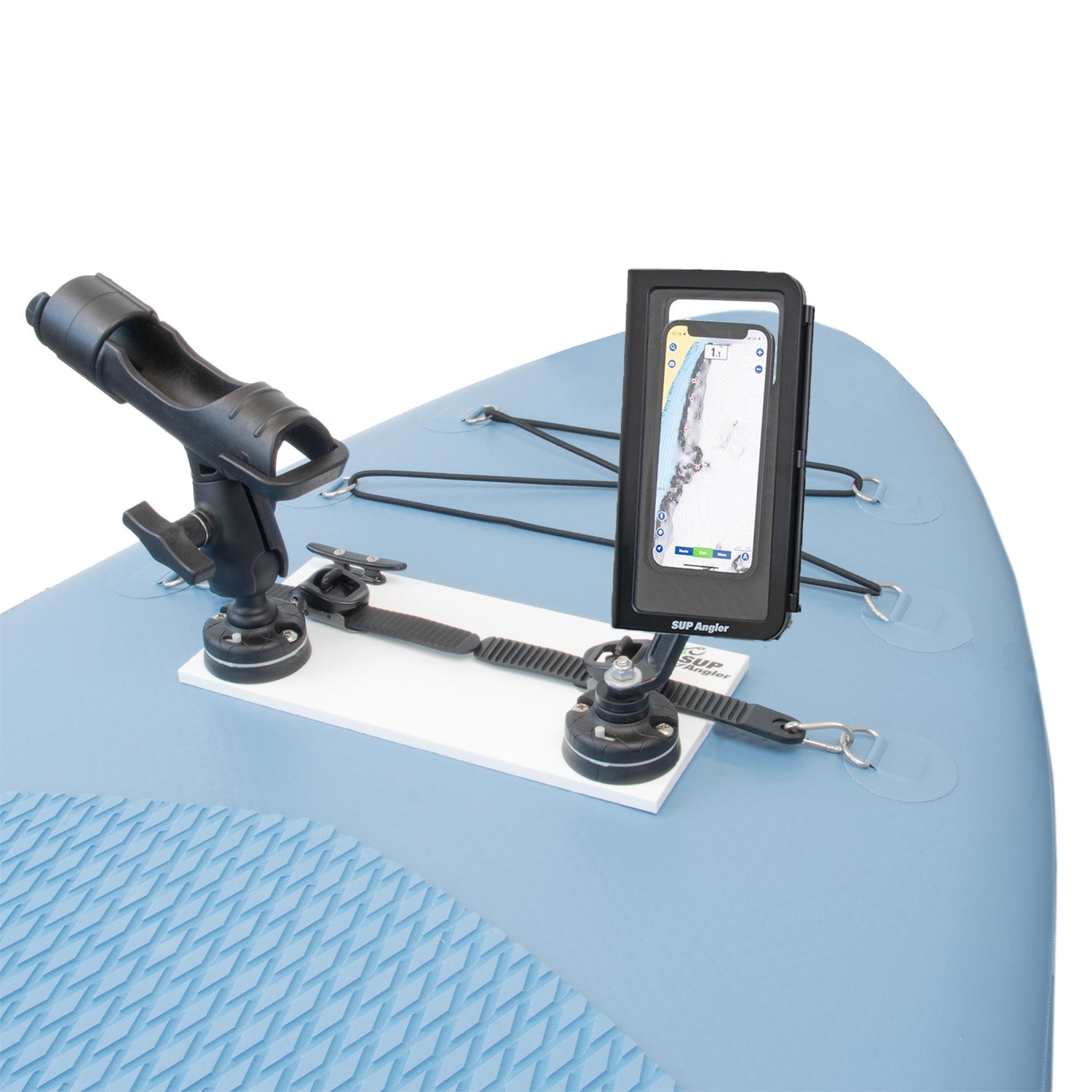SUP Angler Lite Universal Paddle Board Mount (1 Paddle Board Fishing Rod Holder, 1 Phone Holder) SUP Angler Lite Universal Paddle Board Mount (1 Paddle Board Fishing Rod Holder, 1 Phone Holder)