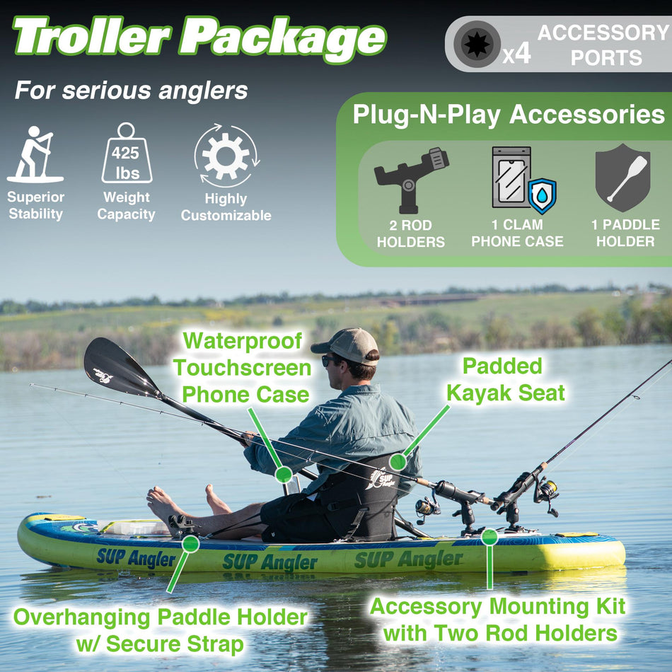 Troller X-Wide 10'8" Fishing Paddleboard Package