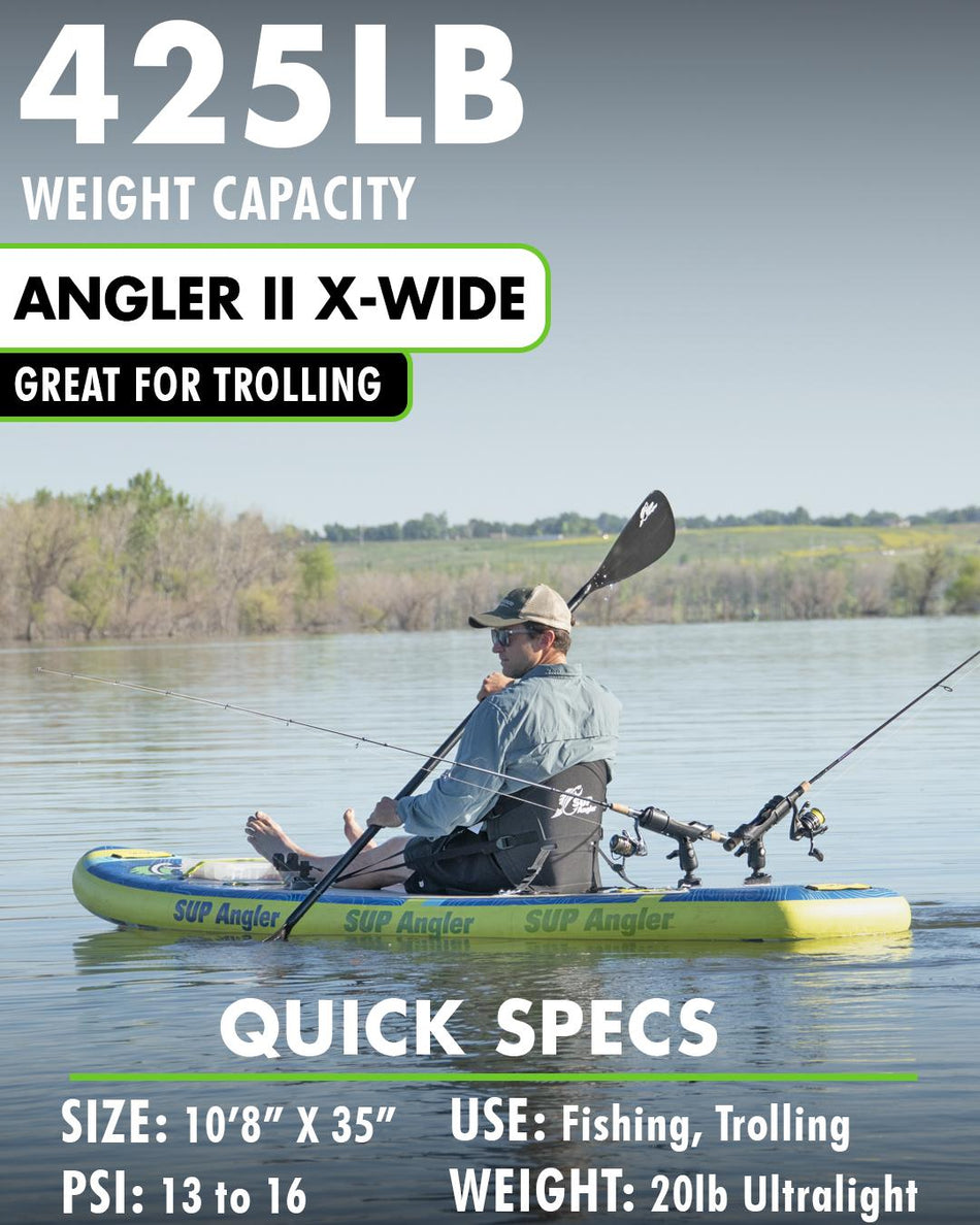 Angler II - 10'8" X 35" X-Wide Inflatable Fishing Paddle Board with FishTrax™ 1C Fish Finder