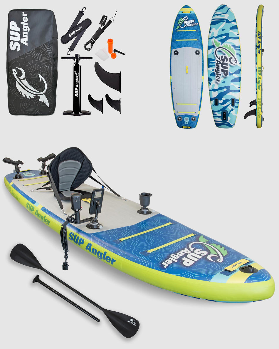 Angler II - 10'8" X 35" X-Wide Inflatable Fishing Paddle Board with FishTrax™ 1C Fish Finder