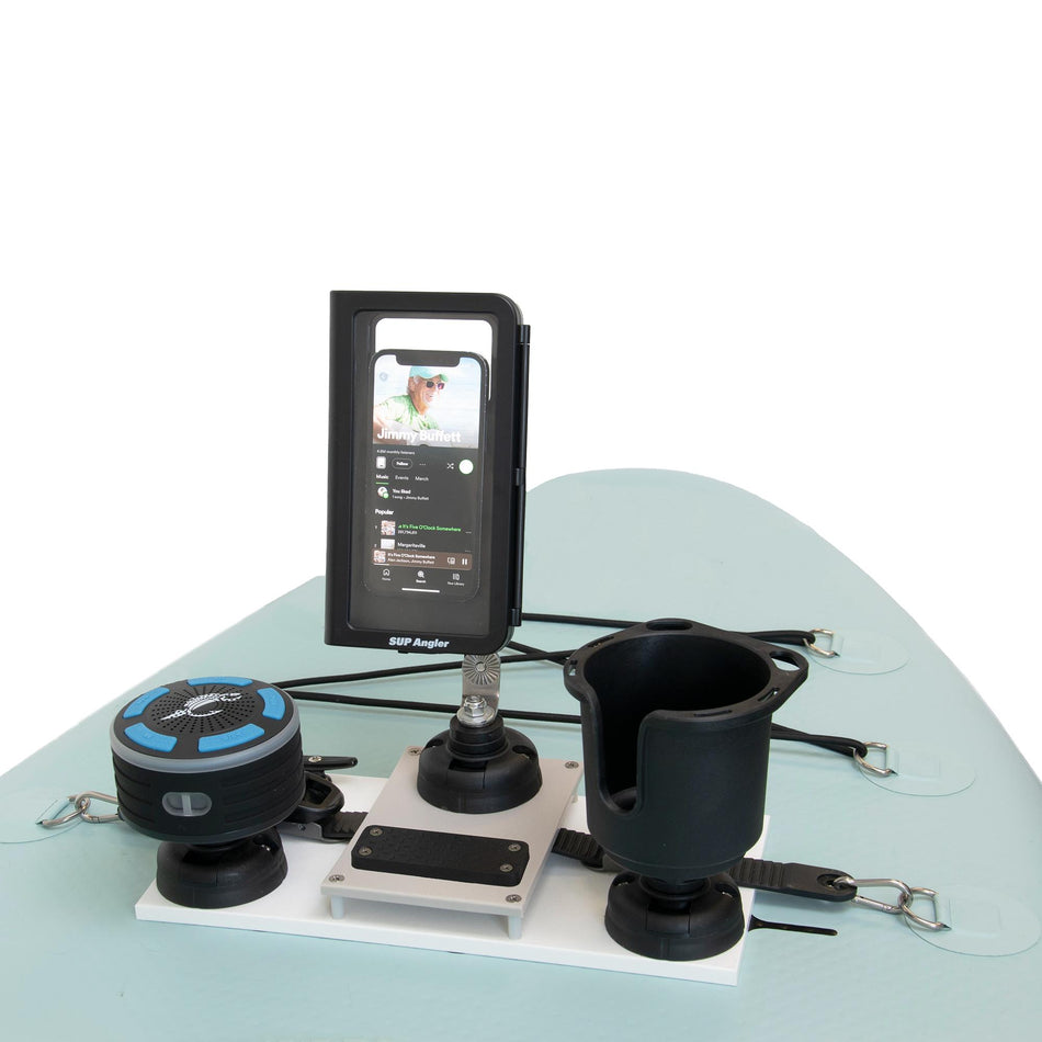 Elite Universal Paddleboard Mounting Kit (1 Bluetooth Speaker / 1 Cup Holder / 1 Waterproof Phone Case)