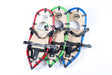 Youth snowshoes lightweight design with bindings on white background
